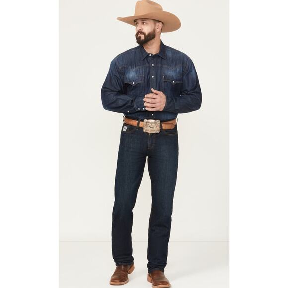 Cinch Men's Slim Fit Silver Label Dark Stone Jeans 33x32 MB98034002 IND - Picture 1 of 5